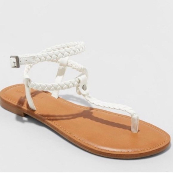 Universal Thread Shoes - White Braided Larissa Sandals - Universal Thread